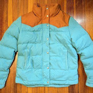 Patagonia Bivy Nouveau Green/Terracotta Orange Down Filled Jacket